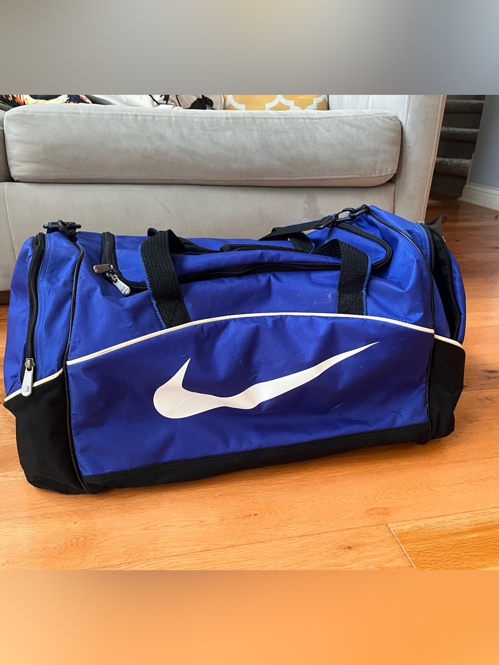 Nike Royal Blue Duffel Bag with White Swoosh - Men